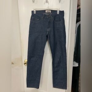 Naked & Famous Denim Blue Slim Jeans, Hemmed Length